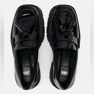 Zara NWT Patent Leather Chunky Loafers